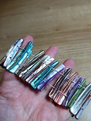 Vintage Bracelet Shell of Pearl Stretch Multi Color Rainbow