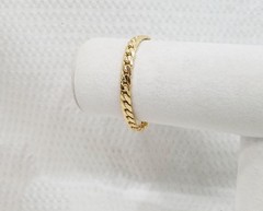 Vintage Unisex Pale Gold Tone Miami Cuban Chain Link 7.25″ Bracelet