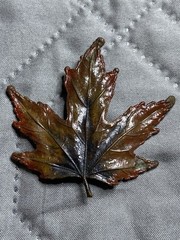 Vintage Brooch Pin Maple Leaf Copper Jewelry lot x