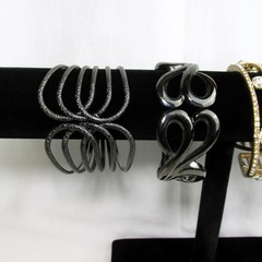 Lot of (4) Mixed Hinged Metal Bangle Bracelets Art Deco Jewelry Resell