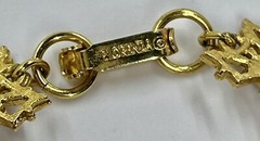 Florenza Vintage 7” Signed Faux Pearls Goldtone Ornate Bracelet (1407)