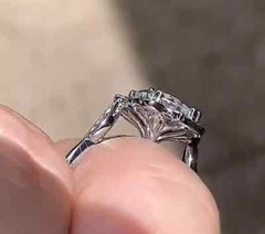 Art Deco Style Round Cut Lab Created Diamond 14K White Gold FN Engagement Ring