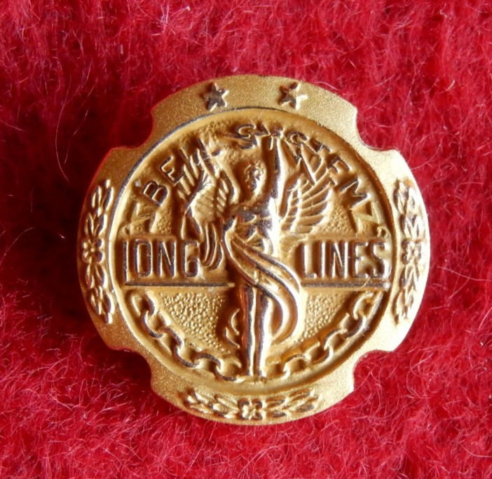 10k Gold Bell System Long Lines Service Award Pin Vintage 2 Stars 10 Year AT&T