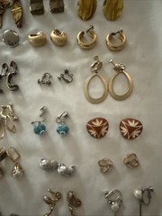 Lot Of 50 Clip On Earrings, Lisner Butterfly, Trifari And Other Brands