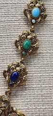 Rare Vintage Goldtone Hollycraft Cabochon Statement Necklace