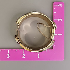 Vintage Whiting & Davis Snake Bangle Bracelet Serpent Brushed Gold Tone 6″