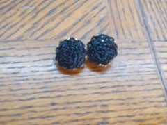 Vintage Black Chain Twist Clip On Earrings With Gold Tone Backing.