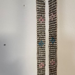 Antique Handmade Beaded Glass Fringe Necklace Silver Pink Blue Green Pre-1920