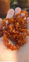 Natural Amber Beads Polished Nuggets Double Strand Necklace 23.3 Grams 36″ Long
