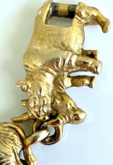 Vintage signed AJC Noah’s Ark gold tone link bracelet animals 7 inches