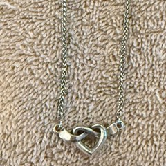 Retired James Avery Sterling Silver Heart Knot Necklace