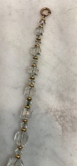 Antique VTG Art Deco Gold Filled Rhombic Graduated Cut Crystal Glass Necklace