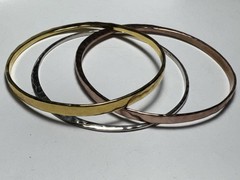 RLM Studio Set of 3 Stacking Bangle Bracelets Brass Copper Sterling Silver China