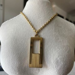 Lanvin Paris Vintage Necklace Pendant Gold Tone L-58cm