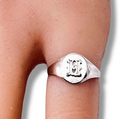 Initial Letter H Signet 925 Sterling Silver Child Baby Pinky Ring Size 3.25
