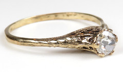 Antique Art Deco Old European Diamond Engagement 18KW Ring Sz 6.75 UK-N EGL USA