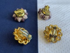 Vtg Clip-On Earring Lot Costume Jewelry Richelieu Lisner Monet Marvella Enamel