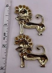 Lion Floral Mane Brooch Pin Fashion Jewlery Gold Vintage Style 1.25″Lot Of 2