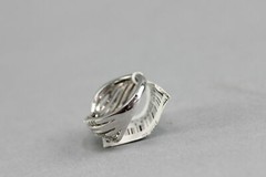 NWT $600 Macy’s Sterling Silver I2-I3 I-J 1/2 Ct Diamond Bypass Ring Sz 7 -6.9g