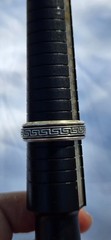 Vintage Men’s 925 Sterling Silver Greek Key Fidget Spinner Band Ring US Size 14