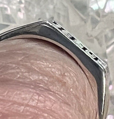 Vintage “JESUS” 5/16″ N to S on finger Sterling Silver 0.925 BAND RING size 7.5