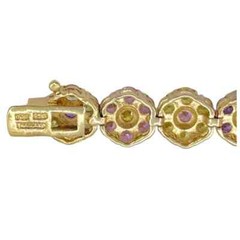 Stunning Vintage 16″ UTC Multi-color Floral Necklace Citrine, Lilac, pink topaz