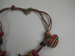 Vintage Artisan Necklace Siesta Polymer Clay Convertible pin pendant OOAK