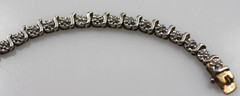 Vintage IBB Diamond Tennis Sterling Silver 925 chain bracelet 7 1/2″