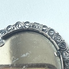 Antique 800 Silver Hand Brooch Pendant Filigree Botticelli Birth of Venus Oval