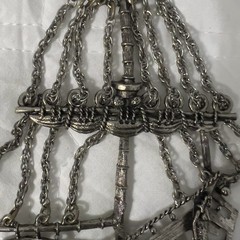 Vintage Sailing Ship Necklace Silver Tone Nautical Pendant 60s 70s