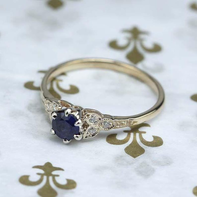 Art Deco Style Lab Created Diamond 14K White Gold FN Engagement Ring
