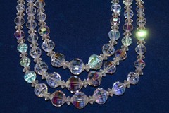 LOT of 2 Vintage 2 & 3 Strands 1950’s Aurora Borealis Necklaces – Never Worn!!
