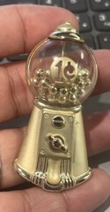 Vintage Brooch AJC Bubble Gum Dispenser Pin 2.5 in Old-School Vending Machine