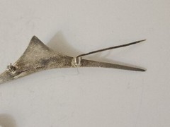 Modern Mid Century Sterling 925 Silver Amber Brooch 3.5 Inches & Rind Size 4.5