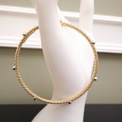 JCM Jewelry bracelet 18K yellow gold clad 925 sterling silver DMQ station 7.25in
