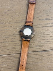 Fossil Watch Women Copper Stainless St Brown Leather WR Batt Stone Beige Quartz