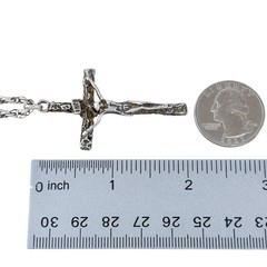 Vintage Sterling Silver 925 Crucifix Pendant Necklace 29″