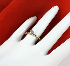 Vintage Ring Solid 14K Yellow Gold Solitaire Diamond Engagement Fine Jewelry