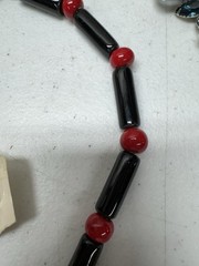 Vtg Flying Colors Red Bow Matching Earrings Ornaments Necklace ND