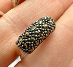 Vintage Sterling Silver Lot 3 Beautiful Marcasite Rings Sizes 5.75, 7.75 & 8