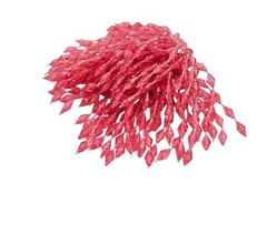Pink Plastic Waterfall Bead Brooch Pom-Pom Style Pin J709