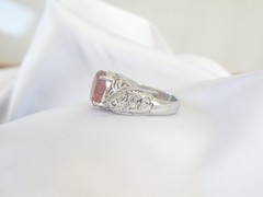 DJoy Sterling Silver 925 Pink Tanzanian Natronite Ring Size 7