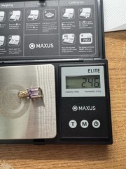 Vintage Emerald Cut Ametrine Purple & Clear Pendant with 10k Yellow Gold 2.46g