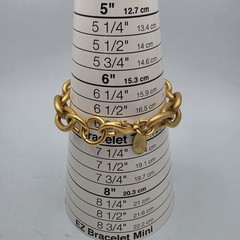 Vtg Chunky Maximal Art John Wind Matte Gold Tone Link Bracelet 6.75″