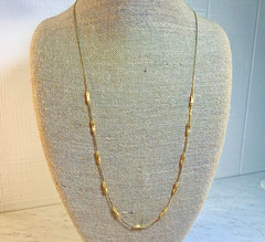 Vintage Gold-Tone Bar Chain Necklace 30 in