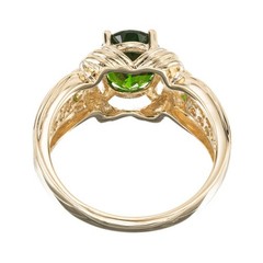 Vintage 2.30ct Top Gem Fine Green Tourmaline 14k Full Cut Diamond Ring Size 7