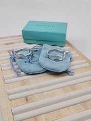 Vintage Elsa Peretti Tiffany & Co Sterling Silver Minimalist Hoop Earrings Rare