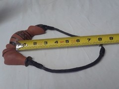 Unique Vintage Terracotta Clay Pottery Choker Necklace on Black 17 inch Cord