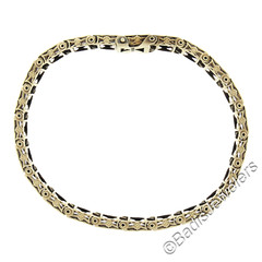 Antique Art Deco Rare Yellow Gold 7″ 5.2mm Open Filigree Work Line Bracelet