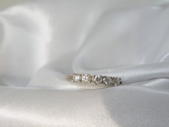 Vintage Sterling Silver 925 Diamonique CZ Stack Band Ring Size 9